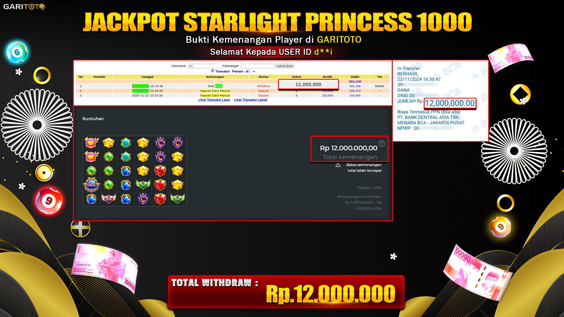 JACKPOT SLOT STARLIGHT PRINCESS 1000