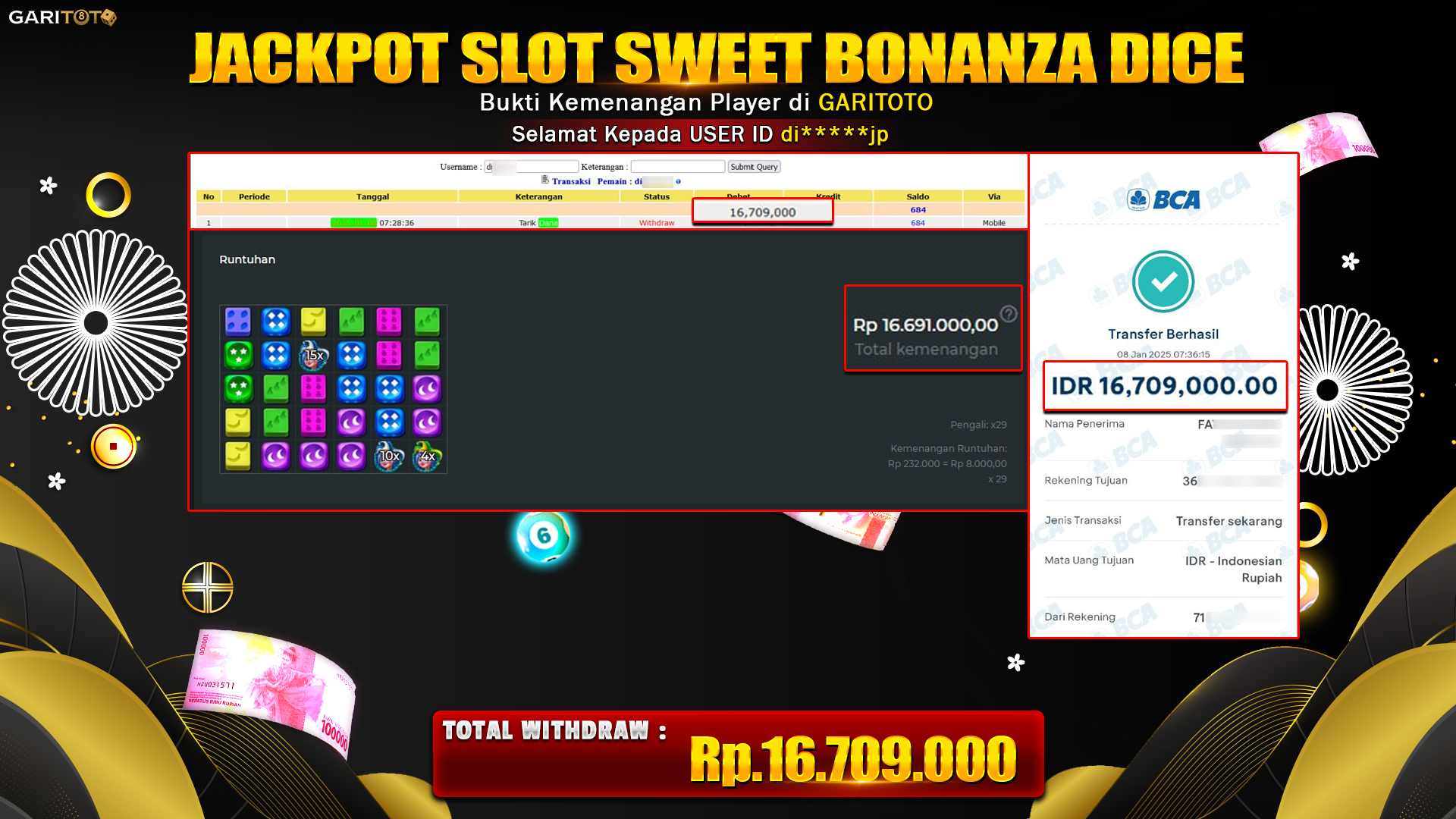 JACKPOT SLOT SWEET BONANZA DICE