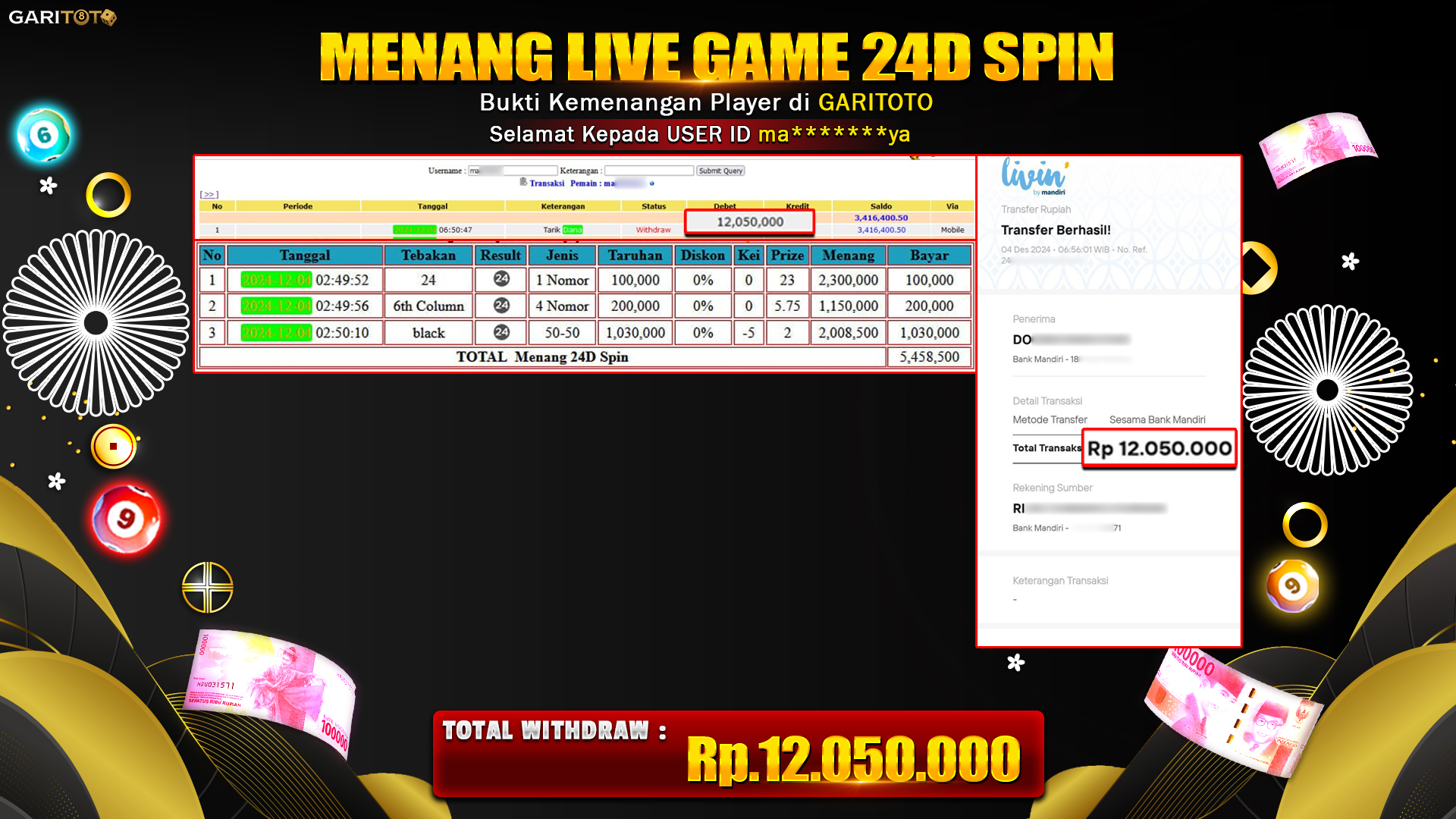 JACKPOT LIVE GAME 24D SPIN