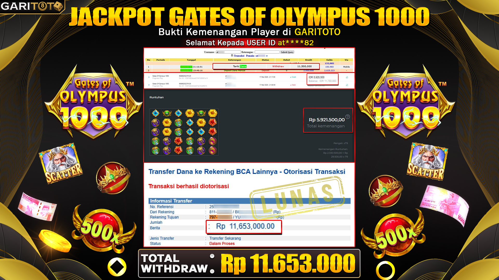 JACKPOT SLOT GATES OF OLYMPUS 1000