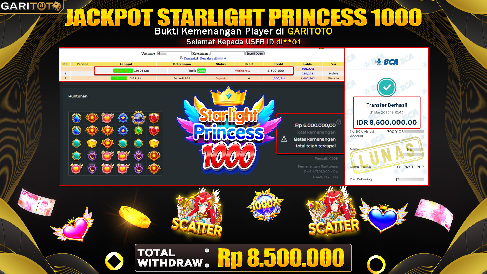 JACKPOT SLOT STARLIGHT PRINCESS 1000
