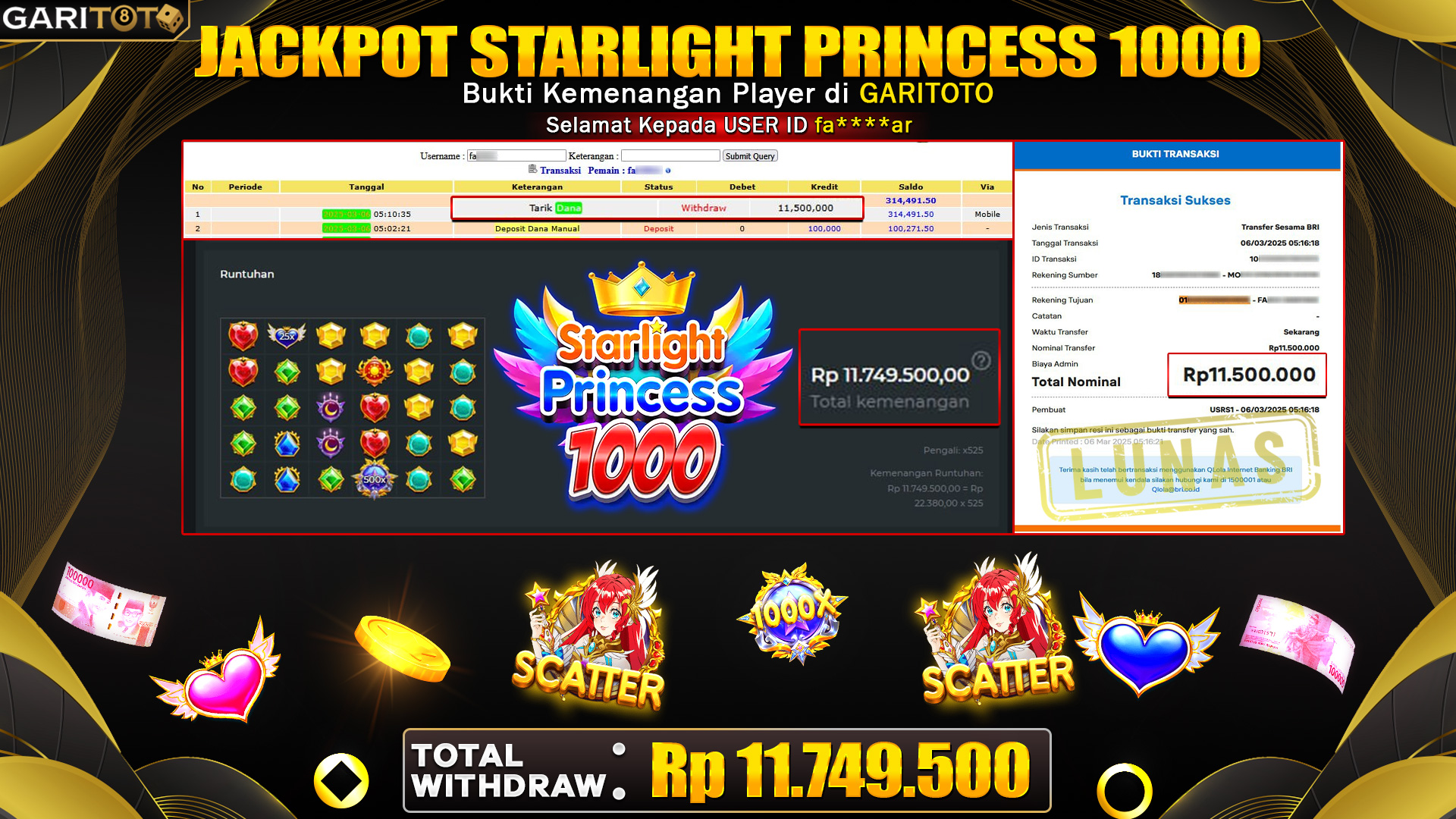 JACKPOT STARLIGHT PRINCESS 1000