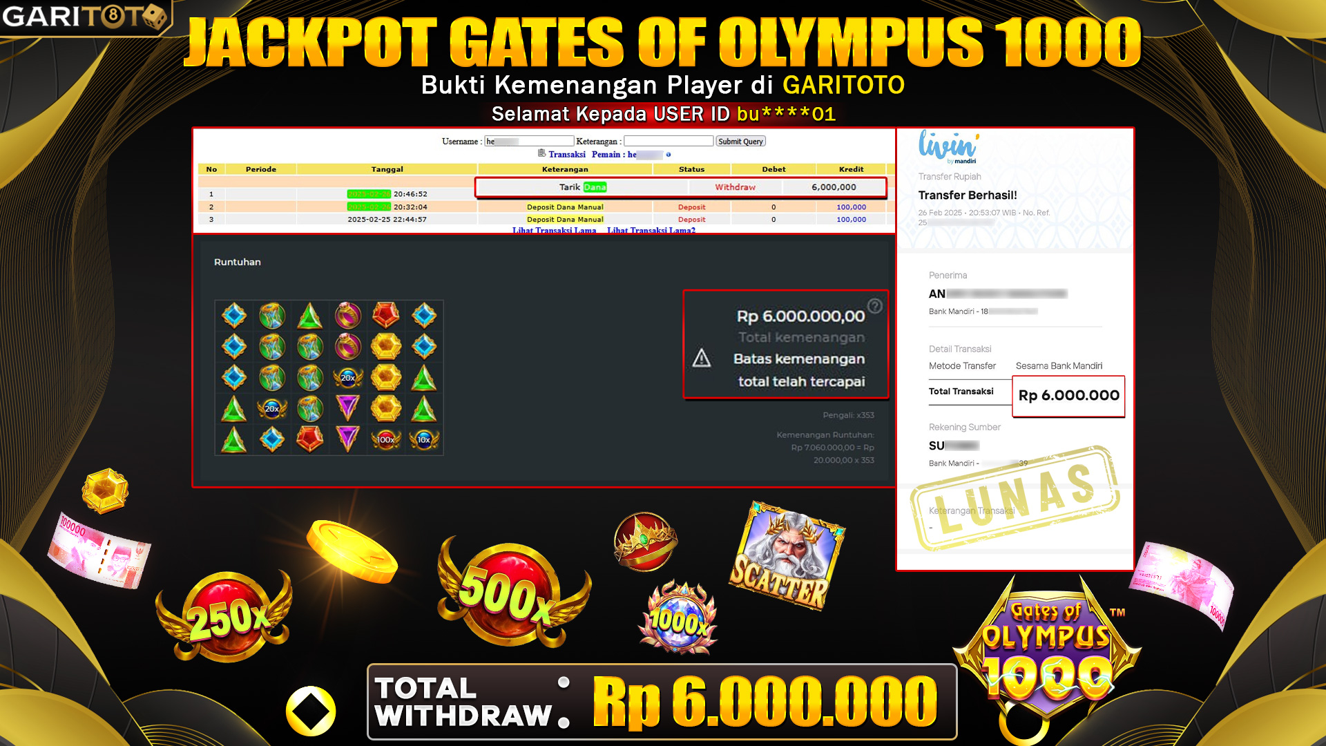 JACKPOT SLOT GATES OF OLYMPUS 1000