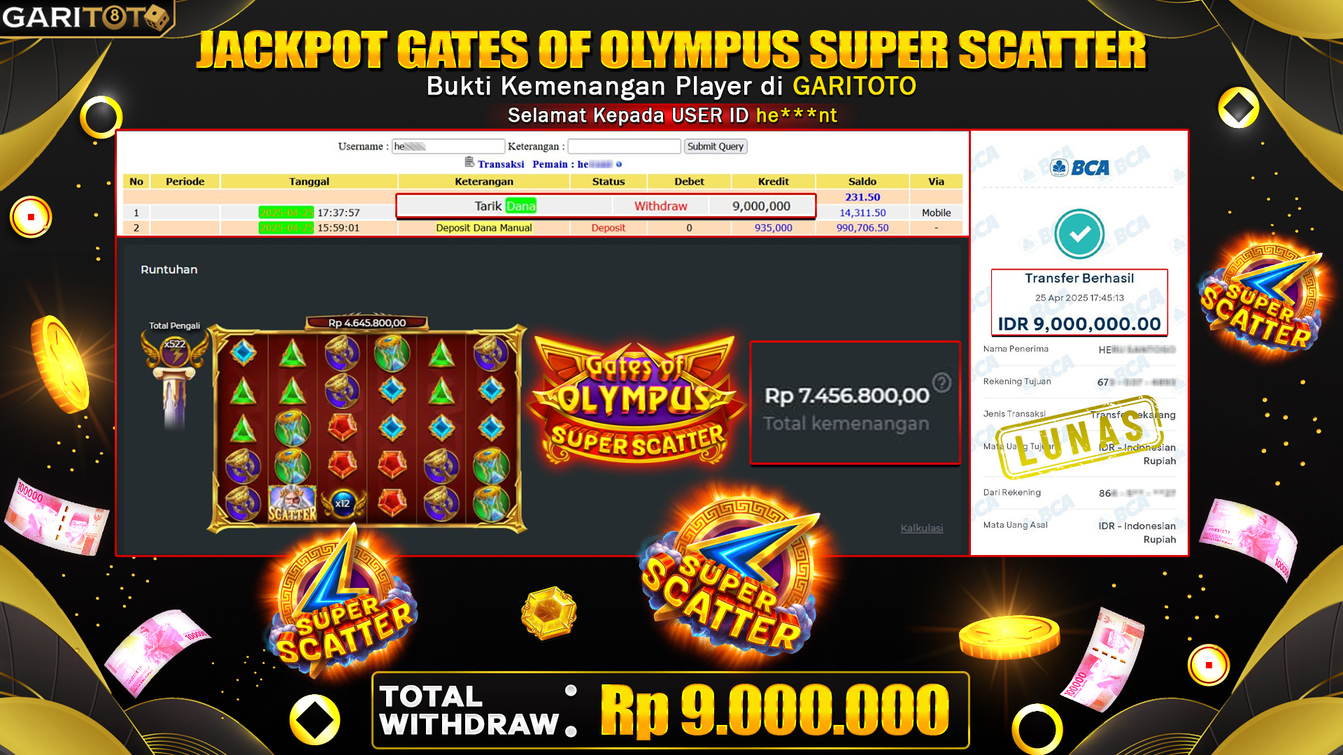 JACKPOT GATES OF OLYMPUS SUPER SCATTER