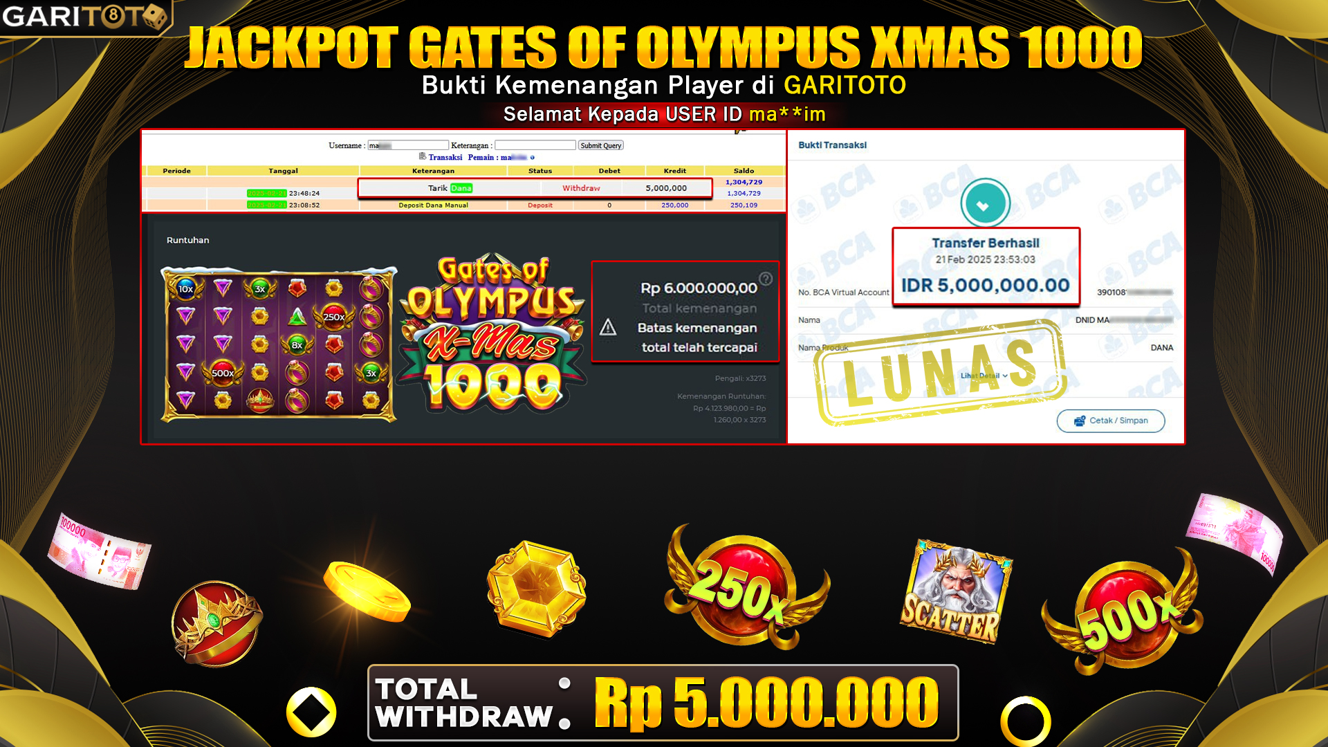 JACKPOT GATES OF OLYMPUS XMAS 1000