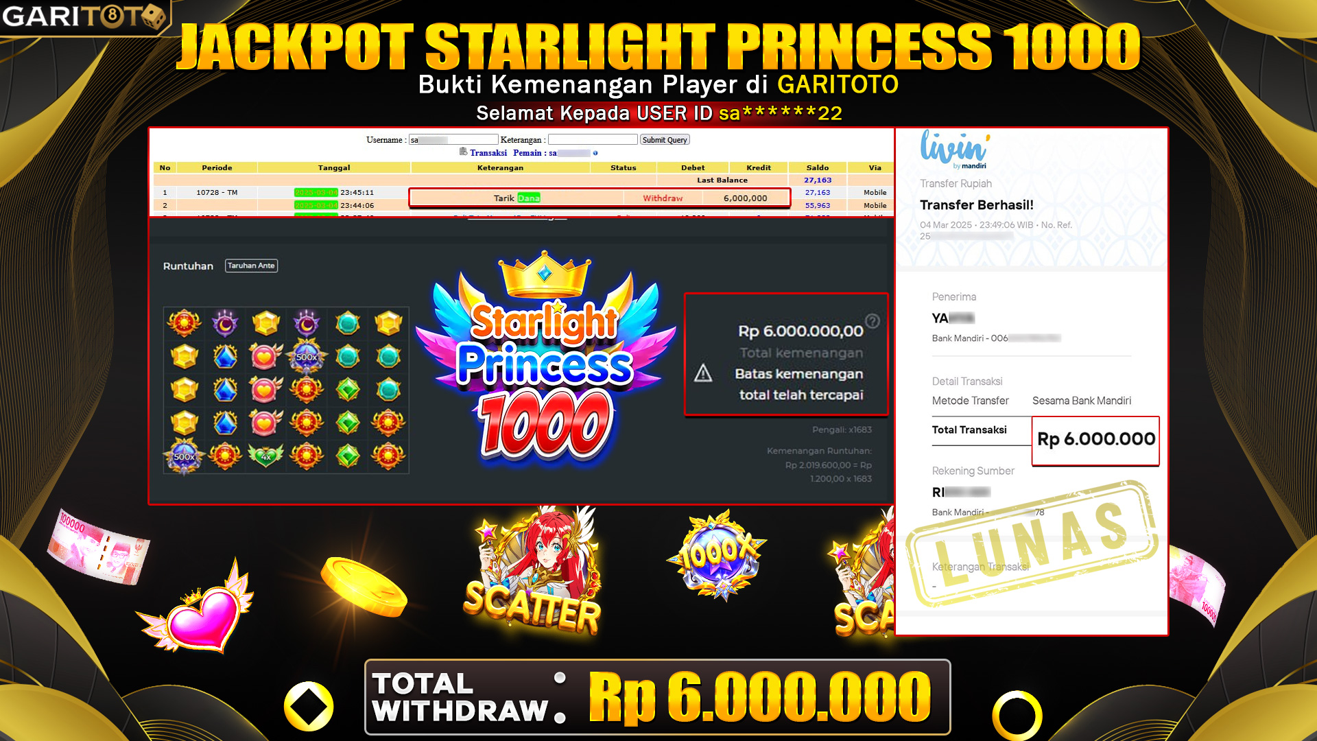 JACKPOT STARLIGHT PRINCESS 1000