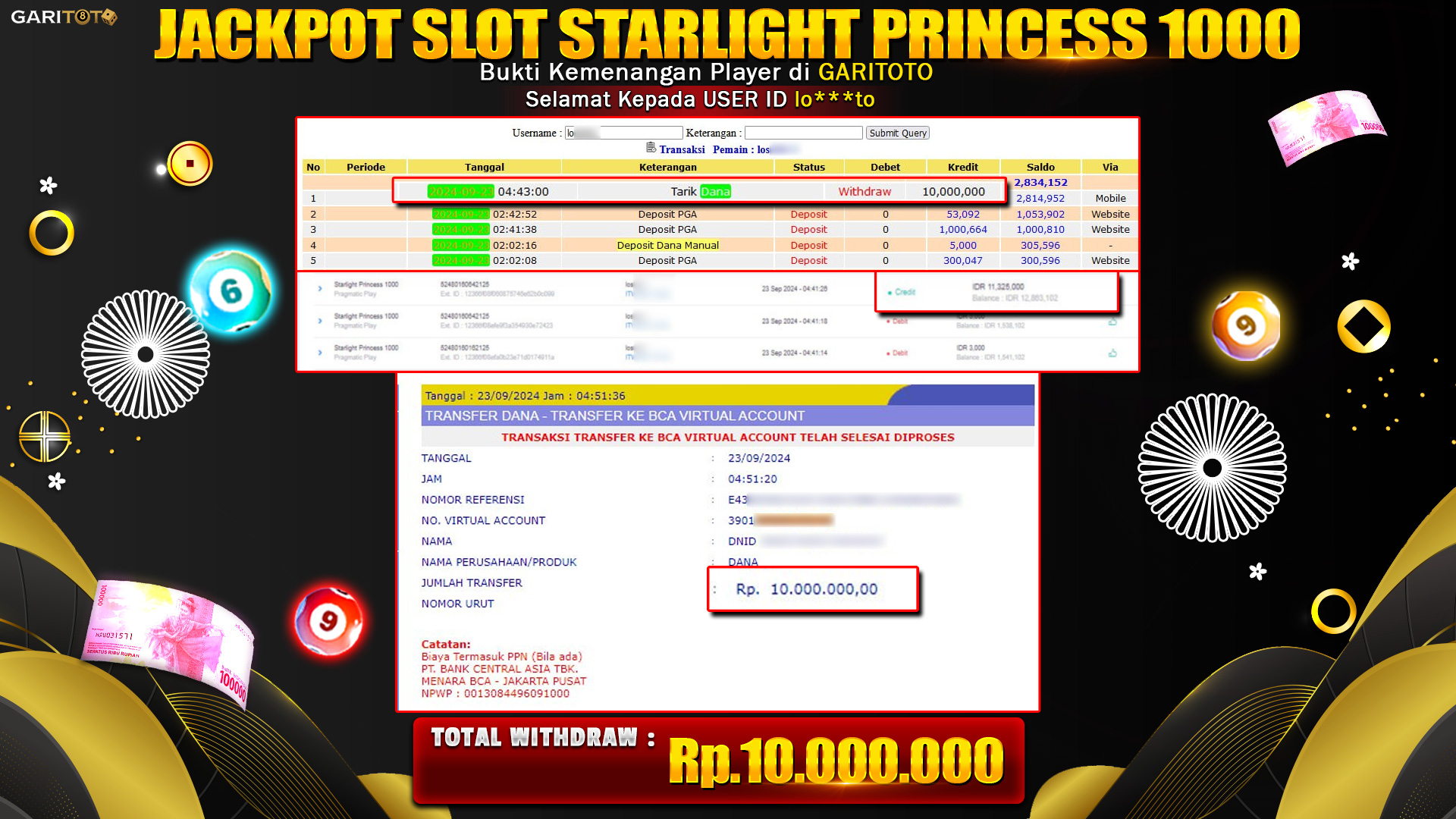 JACKPOT SLOT STARLIGHT PRINCESS 1000