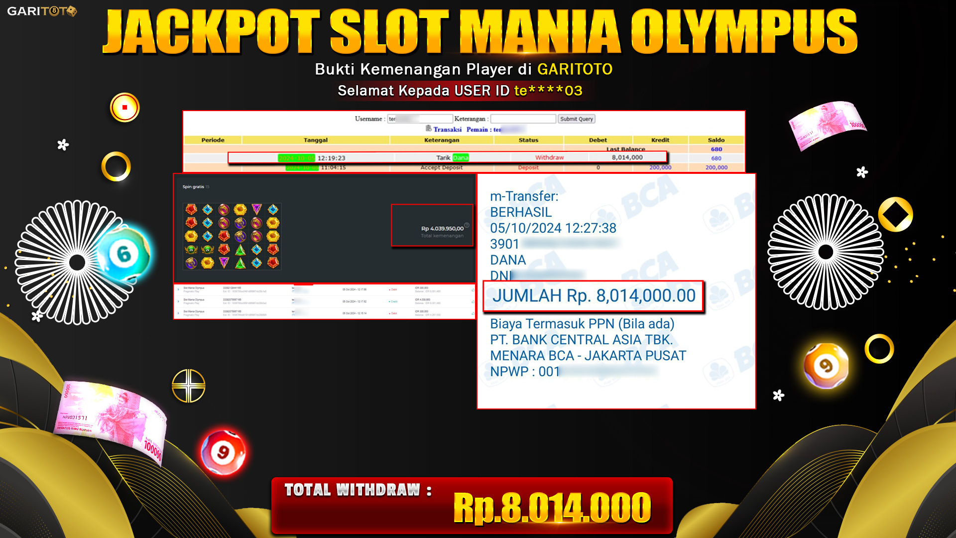 BUKTI JACKPOT SLOT MANIA OLYMPUS