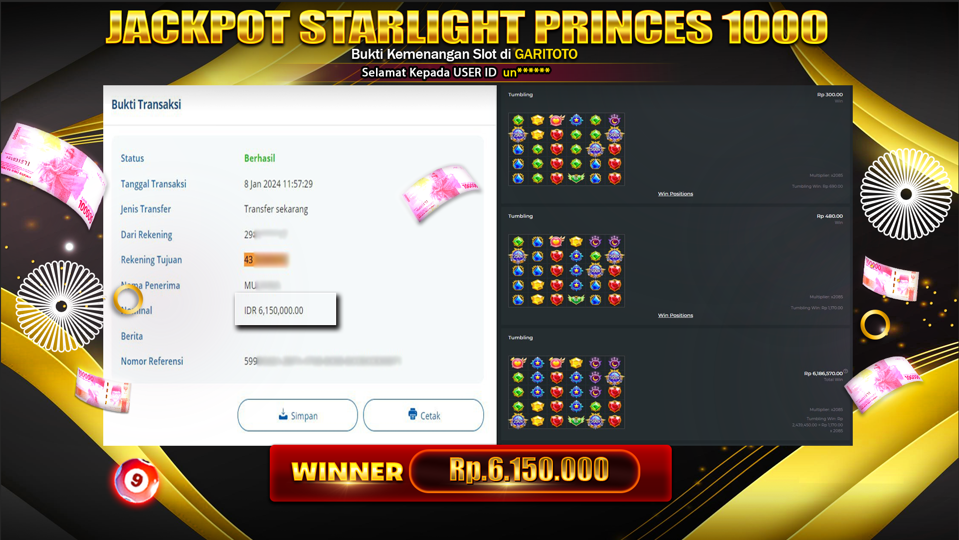 JACKPOT SLOT STARLIGTH PRINCESS 1000