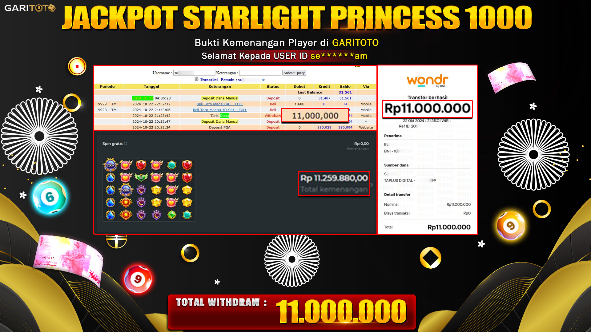 JACKPOT SLOT STARLIGHT PRINCESS 1000